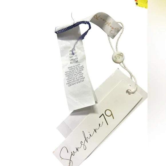 SUNSHINE 79 navy floral banded peaches halter style bikini swim top size 6 NWT - Picture 6 of 7